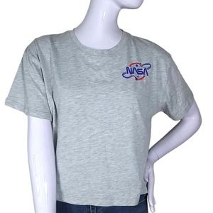Awake NASA embroidered gray crop tee size XL
